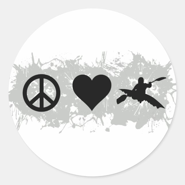 Pegatina Redonda Kayak (Anverso)