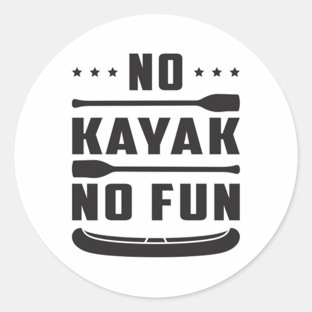 Pegatina Redonda Kayak Canoeing Kayaking Canoe Paddle Idea de regal (Anverso)