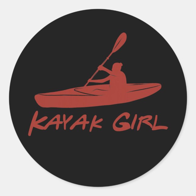 Pegatina Redonda Kayak Chica kayak accesorios mujeres Kayak (Anverso)