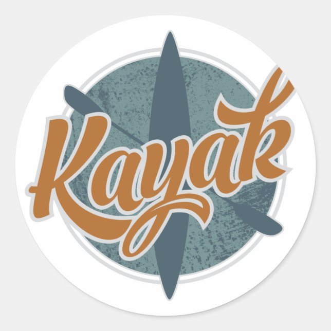 Pegatina Redonda Kayak Emblem (Anverso)