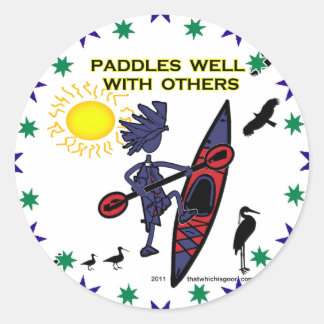 Pegatina Redonda Kayak Gaddle Bien Con Otros II