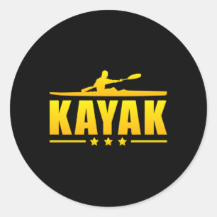 Pegatina Redonda Kayak Kayak Canoe Paddle Canoeing Funny Gigante
