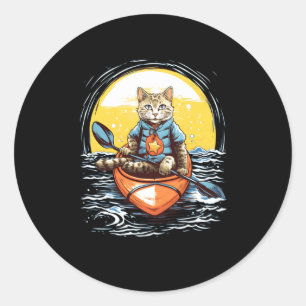 Pegatina Redonda Kayak Kayaker Kayak Canoe Paddle Canoeing