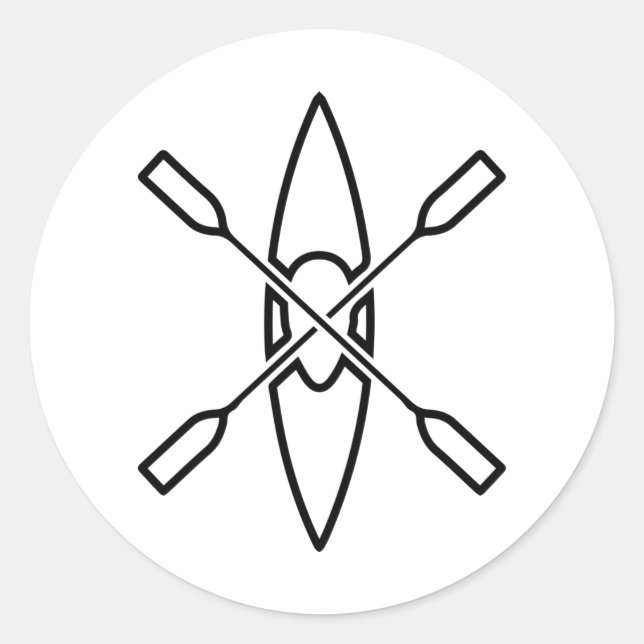 Pegatina Redonda KAYAK PADDLES Kayak Set Canoe Gear Kayaker (Anverso)