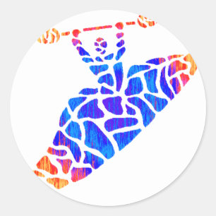 Pegatina Redonda Kayak un cierto deslumbramiento