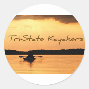 Pegatina Redonda Kayakers de tres estados
