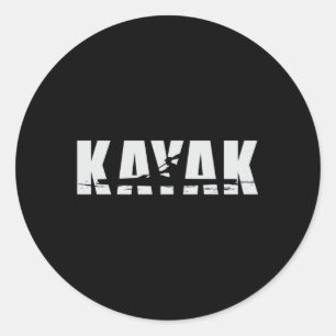 Pegatina Redonda Kayaking Canoe Kayak Paddle Canoeing Gracioso rega