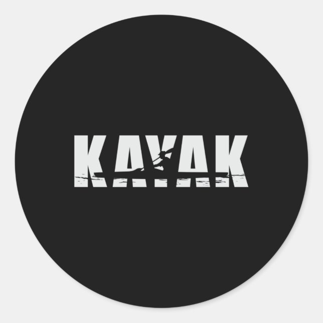 Pegatina Redonda Kayaking Canoe Kayak Paddle Canoeing Gracioso rega (Anverso)