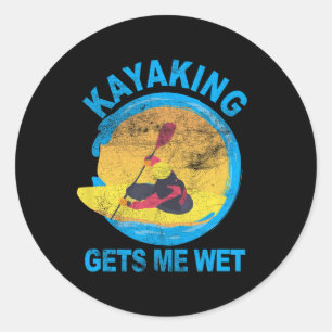 Pegatina Redonda Kayaking Me Hace Diversión De Halloween