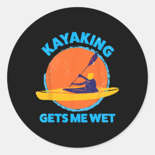 Pegatina Redonda Kayaking me hace Navidades de Halloween Wet Fun Ka