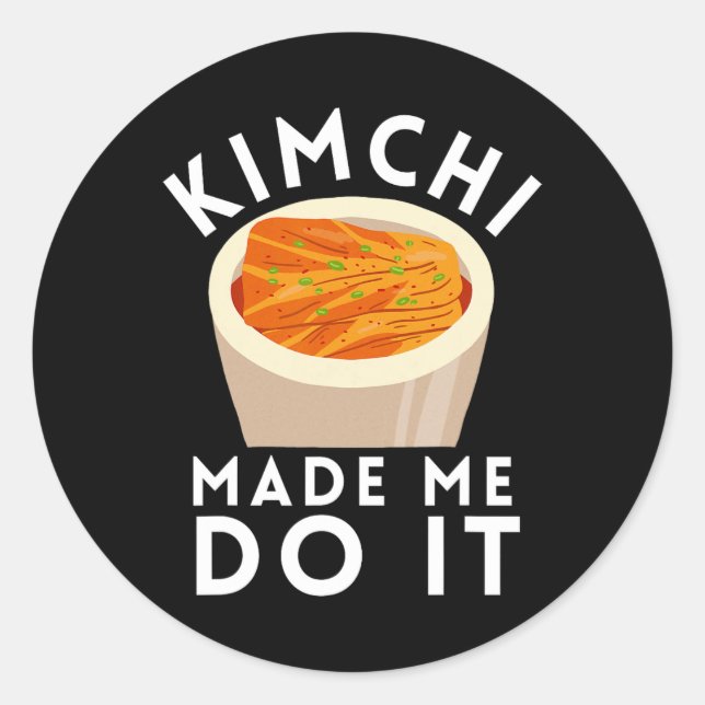 Pegatina Redonda Kbbq coreano Bbq Kimchi Ramen (Anverso)