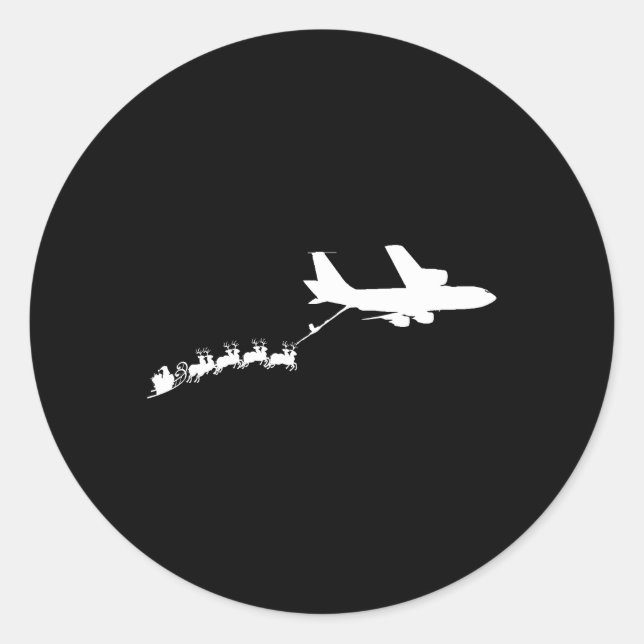 Pegatina Redonda Kc135 Stratotanker Santa'S Sleigh (Anverso)