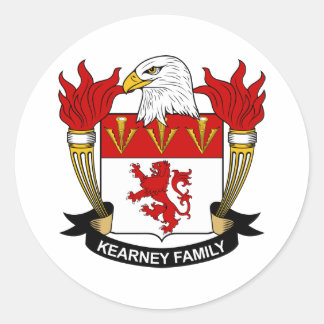 Pegatina Redonda Kearney Family Crest