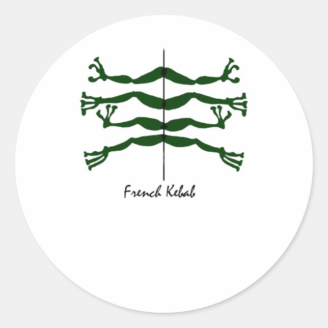 Pegatina Redonda kebab francés (Anverso)