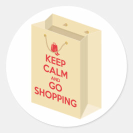Pegatina Redonda Keep Calm and Go Shopping (bag1)