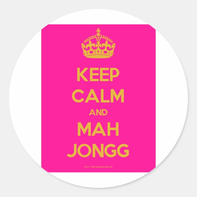 Pegatina Redonda Keep-Calm-And-Mah-Jongg.pdf (Anverso)