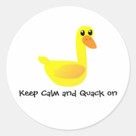 Pegatina Redonda Keep Calm and Quack on Duck Humor