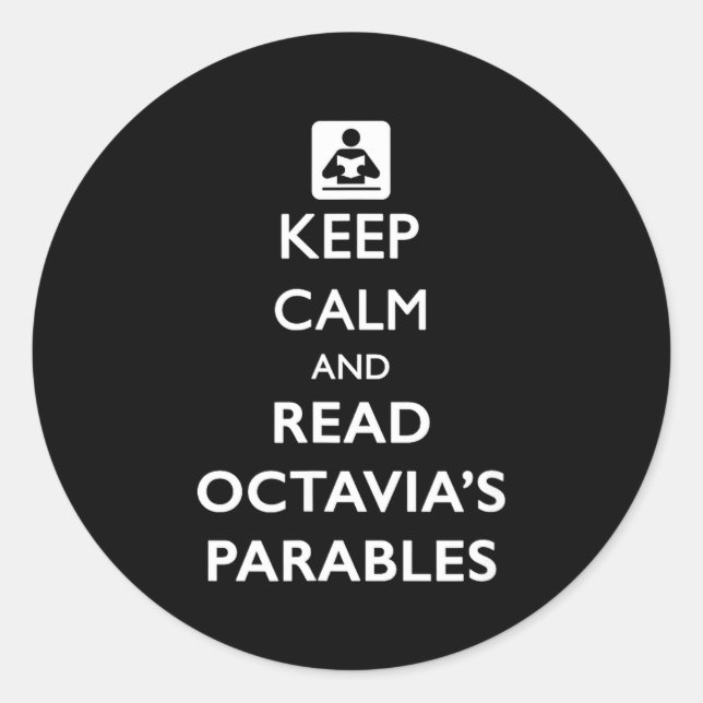 Pegatina Redonda Keep Calm And Read Parables  (Anverso)