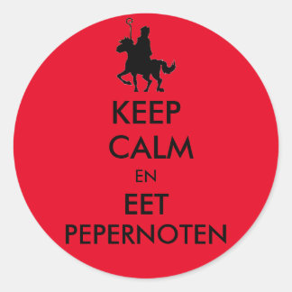 Pegatina Redonda Keep Calm  en Eet Pepernoten Sticker