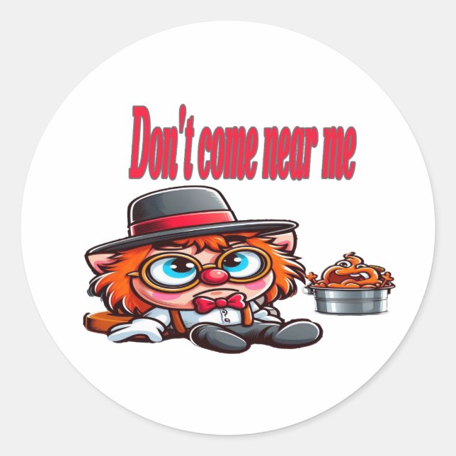 Pegatina Redonda Keep Distance, (Anverso)