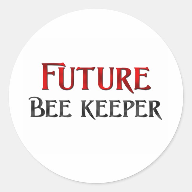 Pegatina Redonda Keeper de abejas futuro (Anverso)