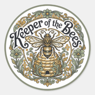 Pegatina Redonda Keeper of the Bees Nouveau