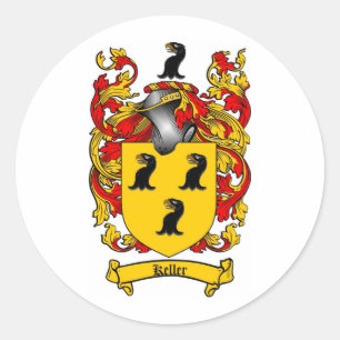 PEGATINA REDONDA KELLER FAMILIAR CREST - KELLER COAT OF ARMS