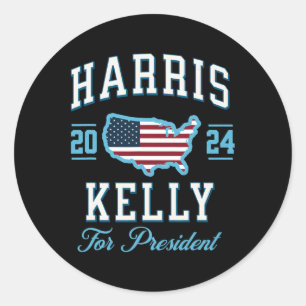 Pegatina Redonda Kelly 2024 Vintage De Elecciones Presidenciales Co