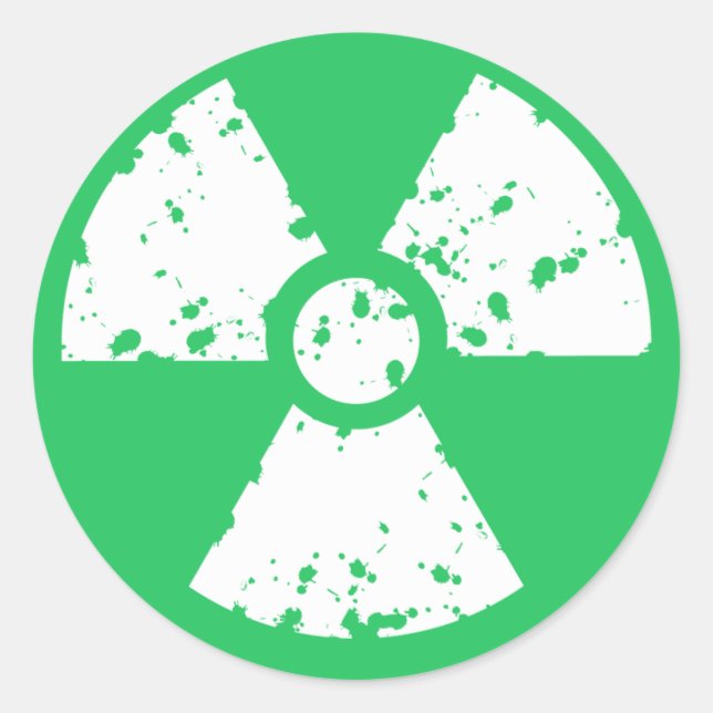 Pegatina Redonda Kelly Green Toxic Waste (Anverso)