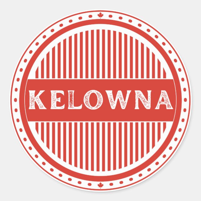 Pegatina Redonda Kelowna City Pride Emblem – Canadian Identity (Anverso)