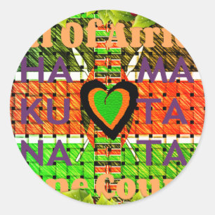 Pegatina Redonda Kenia: Toda África en un solo país - Bandera tejid