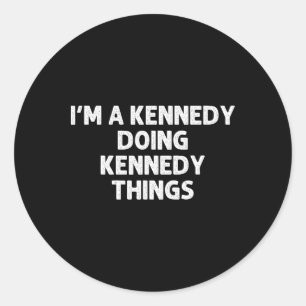 Pegatina Redonda Kennedy Gift Funny Surname Family Tree Birthday Re
