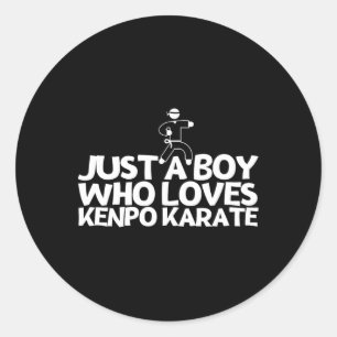 Pegatina Redonda Kenpo Americano Un Niño Que Ama A Kenpo Karate 2