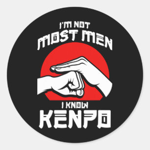 Pegatina Redonda Kenpo Artes Marciales de la autodefensa agresiva