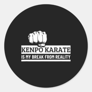 Pegatina Redonda Kenpo Karate es mi escapada de la realidad gracios