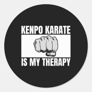 Pegatina Redonda Kenpo Karate es mi terapia Divertida estadounidens