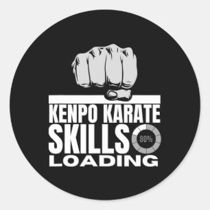 Pegatina Redonda Kenpo Karate Habilidades Cargando Funny American K