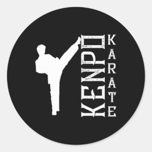 Pegatina Redonda Kenpo Karate Marcial de entrenador de combate de d