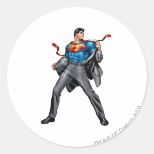 Pegatina Redonda Kent changes into Superman