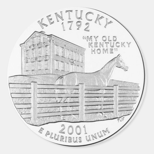 Pegatina Redonda Kentucky (Anverso)
