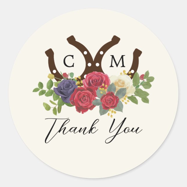 Pegatina Redonda Kentucky Derby Inspired Boda (Anverso)