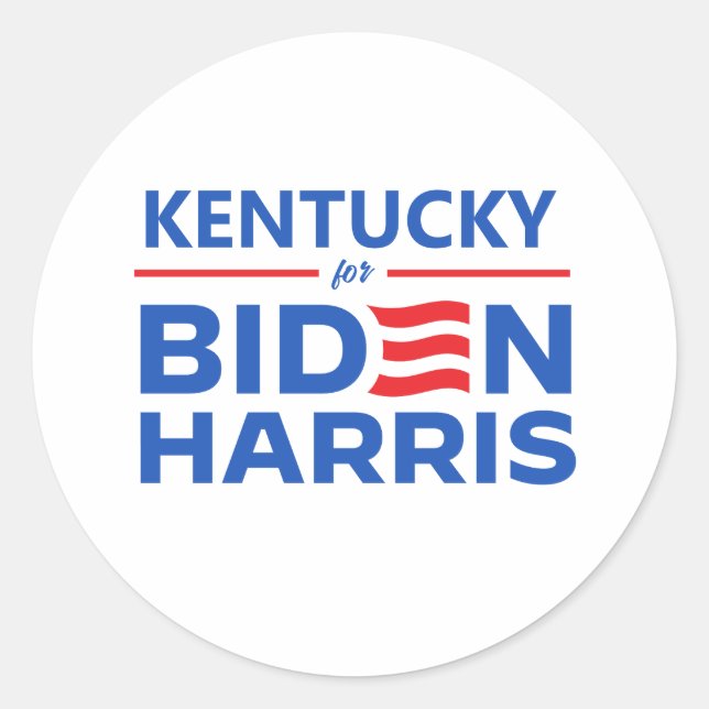 Pegatina Redonda Kentucky para Biden Harris (Anverso)
