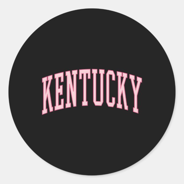 Pegatina Redonda Kentucky Preppy K (Anverso)
