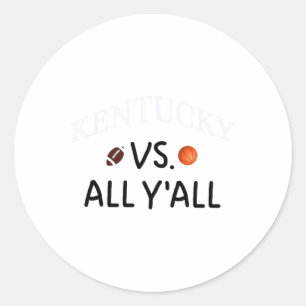 Pegatina Redonda Kentucky Vs. All Y'all Footll Sketll