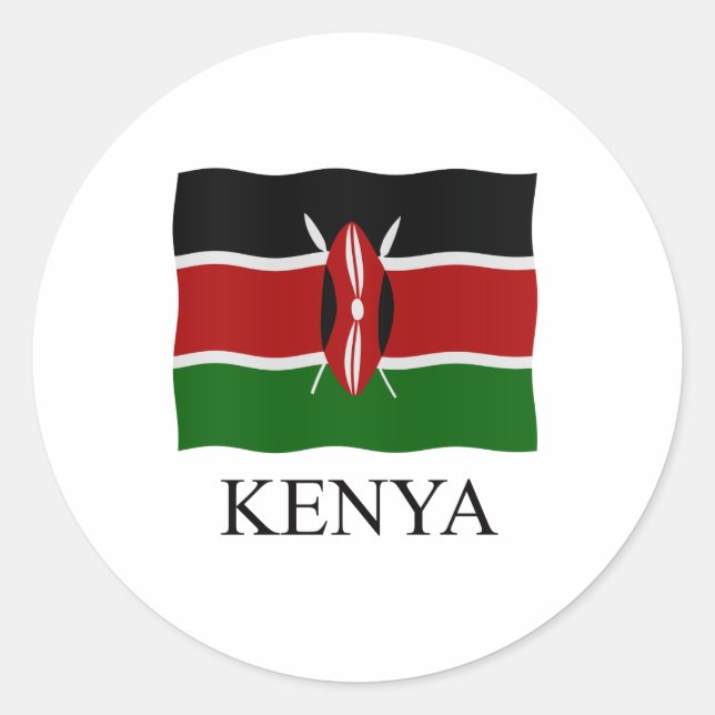 Pegatina Redonda Kenya flag (Anverso)