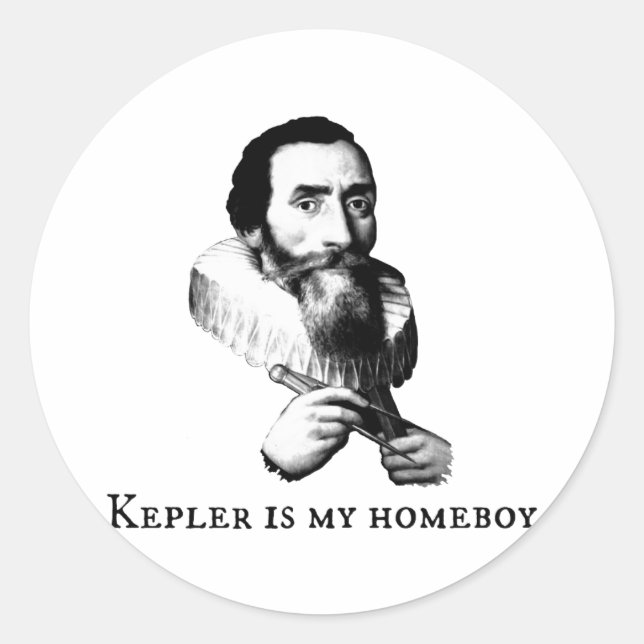 Pegatina Redonda Kepler es mi Homeboy (Anverso)