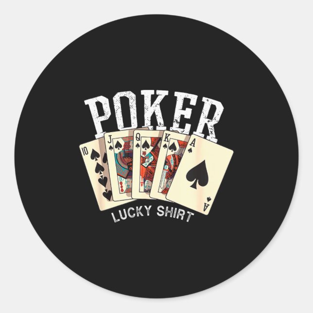 Pegatina Redonda Ker Lucky Shirt Ker Player Gambling Funny Ker  (Anverso)
