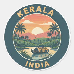 Pegatina Redonda Kerala India