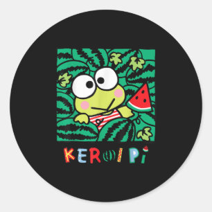 Pegatina Redonda Keroppi Watermelon Summer Fun