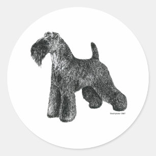 Pegatina Redonda Kerry Blue Terrier